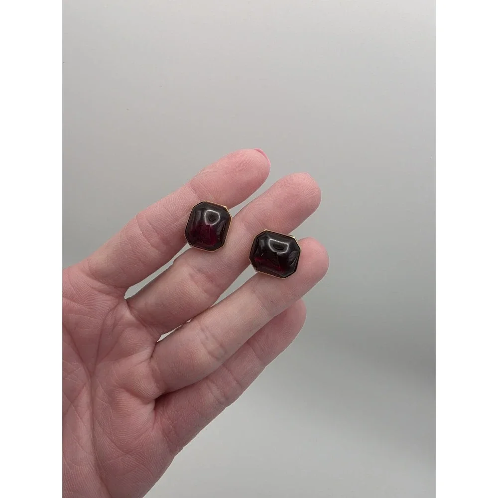 Blood Red Formal Vintage SWANK Cuff Links Tuxedo Prom Groom Shirt Studs Vintage